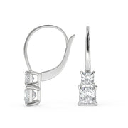 Kyra Princess Cut 6 Prong Stacked Earrings Leverback - Nivetta